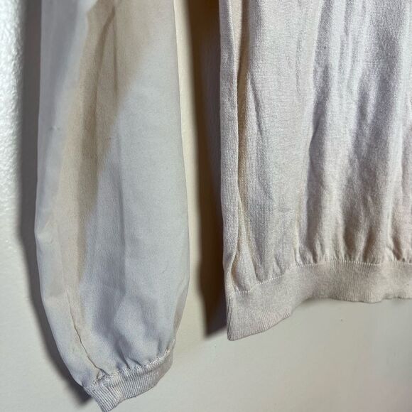 CLEARANCE! Cream Ann Taylor Mixed Media Sweater Size S EUC - Picture 4 of 5